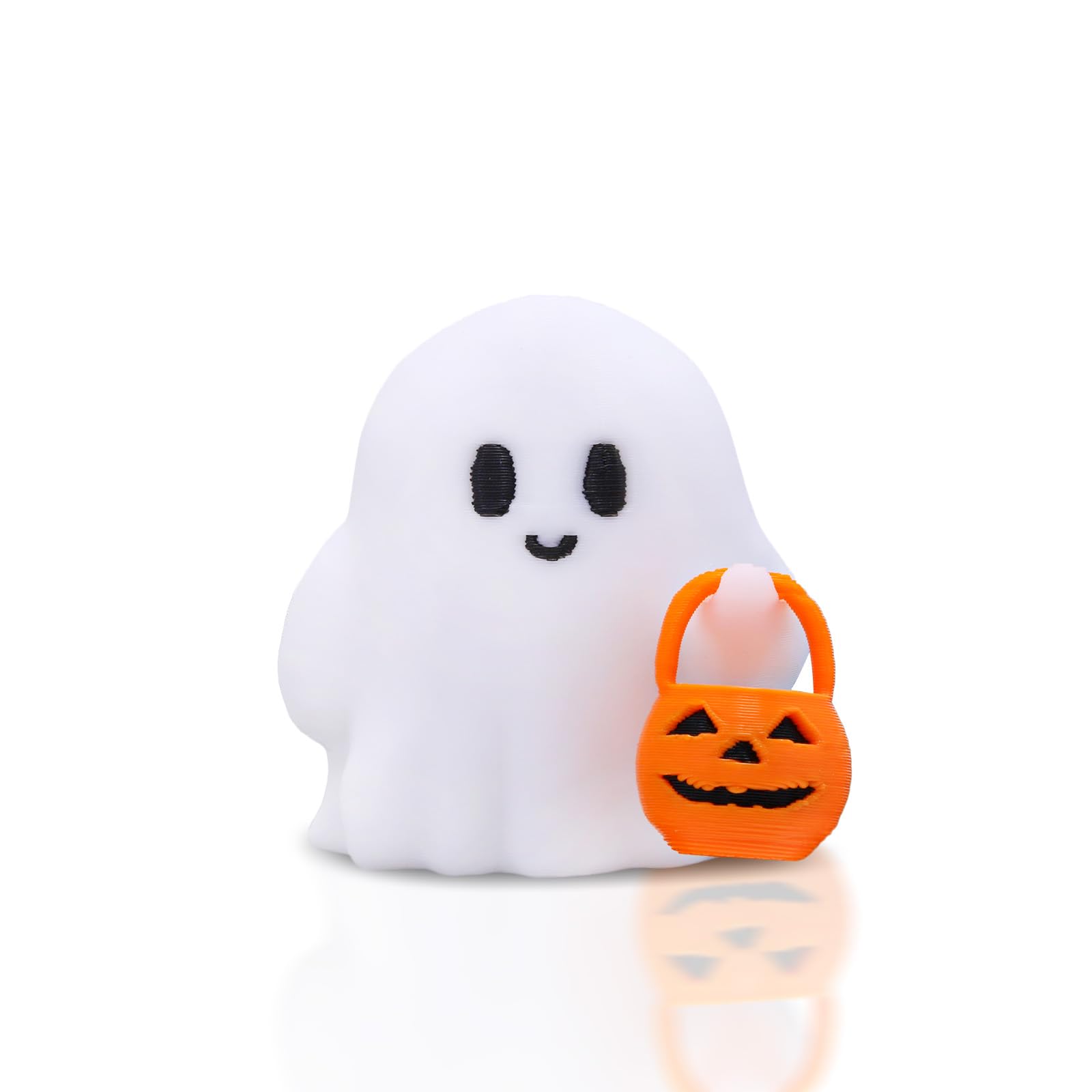 Halloween Ghost Figurine, Funny Glow in The Dark Spooky Resin Ghost with Pumpkin Basket Statue, Cute Decor for Halloween Decorations Indoor, Porch Indoor Home Decor Gifts